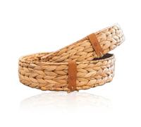 FRIHET® Plateau de service rond | Jacinthe d'eau tressée | Plateau décoratif bohème chic | Bol décoratif | Dessous de plat | Panier rond | Lot de 2 sets de table