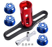 FriHobby Écrous de roue de 17 mm et clé et écrous de verrouillage M4 avec petite clé hexagonale cruciforme pour Traxxas Arrma Axial Tamiya Redcat Losi HPI HSP 1/8 1/10 1/12 1/14 RC Crawler Voiture Camion Buggy (couleur A)