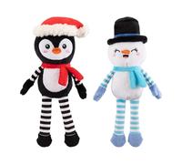 Fringe Studio 312066 Ultimate CHILLERS Lot de 2 Jouets en Peluche pour Chien Pingouin et Bonhomme de Neige