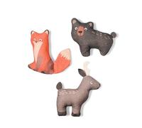 Fringe Studio PetShop Collection 521020 Lot de 3 mini jouets en toile pour chien Motif amis de la forêt