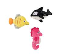Fringe Studio Plush Dog Toy, 3 Pieces Set, High Fin Buds, Pet Shop Collection (662174)