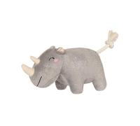 Fringe Studio Plush Dog Toy with Rope, Rhino You Want ME?, Pet Shop Collection (314594)