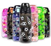fringoo Gourde Enfant Haute Qualité Bouteille avec Paille 100% sans Bisphénol A pour l'école ou pour le sport | Pour Garçons et Filles| École Primaire | Fourniture Scolaire - 600 ml/20Oz