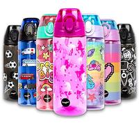 fringoo Gourde Enfant Haute Qualité Bouteille avec Paille 100% sans Bisphénol A pour l'école ou pour le sport | Pour Garçons et Filles| École Primaire | Fourniture Scolaire - 600 ml/20Oz