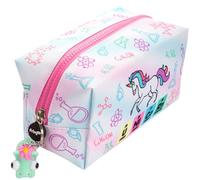 fringoo® Grande Trousse à Crayons Carré pour Les Enfants Papeterie Pochette avec Pince à Paupières Zip Puller Unicorn Chemistry