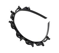 Fringue à aiguilles à double cheveux avec clip | Bannière à double frange | Coiffure élégante à double couche | Ensemble de 2 colliers de serrage noirs pour cheveux et filles