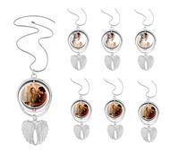 Frinnovan, Lot de 6 colliers vierges avec pendentif ailes d'ange avec chaîne pour la fabrication de bijoux, photos personnalisées et loisirs créatifs
