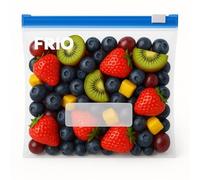 FRIO - 15 Sac Congélation avec Curseur 3L (26,5x26,5 cm), Avec Fond à Soufflet, Réutilisables et Hermétiques avec Curseur, Sachets Plastiques Transparents pour Congélateur et Conservation des Aliments