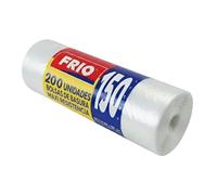 FRIO 200 sacs-poubelle transparents, 150 L, ultra résistants et étanches, avec lien de fermeture - grand pack économique 80x120 cm, idéal maison, jardin, bureaux et déchets collectifs