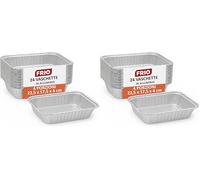 FRIO - 24 Barquettes Aluminium Alimentaires Rectangulaires | 4 Portions 17,5x22,5x5,5 cm | Plateaux, Contenants et Plats Jetables | Four et Congélateur | Idéal Camping, Pique-nique et Vente à Emporter