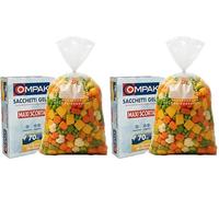 FRIO 70 sacs de congélation grands 29x42 cm | Pack économique pour aliments, congélateur et cuisine | Sacs avec cordon de fermeture et étiquette date/contenu | Résistants et durables, grande capacité