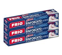 FRIO - Lot de 3 Rouleaux Papier Aluminium Alimentaire Gauffré 16m, Total 48m | Feuille Aluminium Renforcée pour Conservation, Cuisson, Congélation et Cuisine Professionnelle