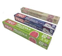 FRIO Pack Cuisine 3 en 1 : Rouleau Aluminium Gaufré (16m), Film Alimentaire (20m), 20 Feuilles Papier Cuisson Naturel (33x38 cm) - Kit Économique pour Conserver, Cuire et Protéger les Aliments