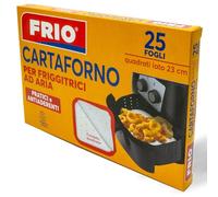 Frio Papier four pour friteuses à air, format carré, côté 23 cm, 1 lot de 25 feuilles