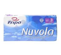Fripa Lot De 8 Rouleaux 250 F Papier Toilette Nuvola 10x12 Cm 3 Couches Blanc