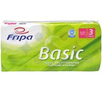 Fripa Lot De 8 Rouleaux Papier Toilette Basic 3 Couches 100x120 Mm Blanc