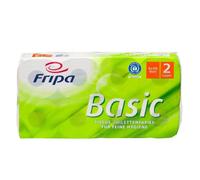 Fripa Papier hygiénique Basic 2 plis blanc Tissue 8 rouleaux de 250 feuilles