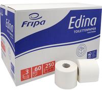 Fripa papier hygiénique Edina 3 plis blanc brillant 60 rouleaux de 250 feuilles