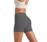 Friptspyg Femmes Shorts de Sport V à Taille Haute Cyclisme Shorts Gym Leggings Yoga Pants Scrunch Butt Fitness Entraînement et Course à Pied, Gris Foncé XL