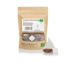 FRISAFRAN | Pyramides d'Infusion Rooibos à l'Orange Bio 30 Unités | 60g | Détente | Digestif | Thé Naturel | Saveur Unique | Hydratant | Nutritif | Relaxant