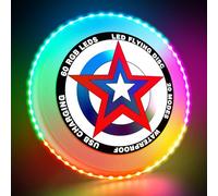 Frisbee Lumineux avec 20 Effets Lumineux, Imperméable, Capable de Flotter sur l'eau, Anneau Volant 60 LED, Jouet Jeux d'extérieur Cadeaupour Adultes Enfants, LED Frisbee pour Plage Pelouse Camping