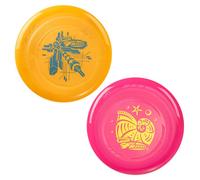 Wham-O Frisbee Pack de 2 Disques Volants, 22.86cm Enfants 5 Ans et Plus, 70g, Jaune Rose