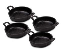 Frischluftküche Lot de 4 poêles à tapas en fonte - Offre un moyen unique de préparer des tapas, des accompagnements ou de petits plats directement sur le barbecue. - Fonte, 16,5 x 12 x 4 cm, 712223