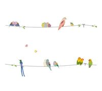 Frise Adhésive With The Birds (5 M) Vert, Rose, Bleu TU