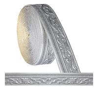 Frise autocollante 3D, 10 m x 8 cm x 5 mm, moulures murales, décoratives, autocollantes, étanches, bordure en rouleau, pour coins, lignes, plafonds, décoration de plafond, gris argenté
