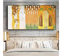Frise Beethoven par Gustav Klimt Reproduction Peinture à l'huile sur toile Affiches d'art et impressions Tableau mural pour salon 70 x 140 cm sans cadre