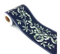 Frise de papier peint autocollante de style naturel - Motif feuilles - Étanche - Amovible - 10 cm x 10 m