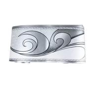 Frise de Papier Peint Motif Vague Argent Royal, Bordures murales Auto-adhésives et bâton pour Cadre Miroir, Autocollant Mural