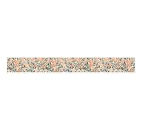 Frise décorative adhésive, fleurs pastels, feuillage, beige, vert, rose pastel, 9 cm X 300 cm