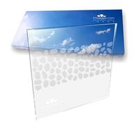 Frise galets - 112 galets autocollants pour décorer la salle de bain (paroi de douche, mur,…) ou pour éviter les collisions contre une vitre (oiseaux, enfants,...) - Couleur sablé dépoli translucide