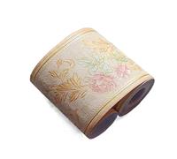 Frise Murale Adhesive Bricolage gaufrage mur bordure autocollants vinyle étanche décor à la maison auto-adhésif papier peint pied taille ligne autocollant cuisine décoration(Yellow vine flower)