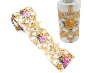 Frise Murale Autocollant 10M auto-adhésif Totem Floral autocollant mural taille ligne papier peint frontières autocollants bricolage décor à la maison carreaux de verre décoration papiers Pour Chambre