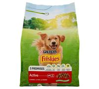 Friskies Active Croquettes Chiens avec Bœuf, 4 boîtes de 3 kg