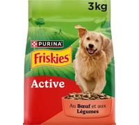 Friskies Croquettes Active pour chiens adultes au bœuf – Sac 3 kg