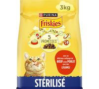 FRISKIES (ALIM CHAT) CROQUETTE CHAT STERILISE BOEUF POULET LEGUME1 SAC 3 KG