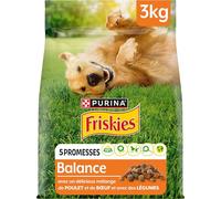 FRISKIES | Balance | Chien | Croquettes pour Chiens Adultes | au Poulet, au Boeuf et Légumes | Source de protéines de Haute qualité | Sac | 3 KG
