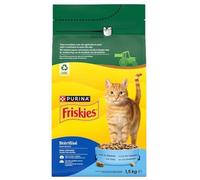 FRISKIES | Chat | Croquettes complètes pour Chat Adulte | Au Saumon et aux Légumes | Aliment Complet Riche en Vitamines et Minéraux | Sac | 1,5 KG