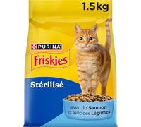 FRISKIES | Chat | Croquettes complètes pour Chat Adulte | Au Saumon et aux Légumes | Aliment Complet Riche en Vitamines et Minéraux | Sac | 1,5 KG