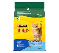 FRISKIES | Chat | Croquettes complètes pour Chat Adulte Stérilisé | Au Saumon et aux Légumes | Aliment Complet Riche en Vitamines et Minéraux | Sac |Lot de 4 Sacs de 3 KG