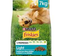 FRISKIES Croquettes Chien Light Adulte Poulet Légumes Croquettes allégées au Poulet pour Chien en surpoids 7KG