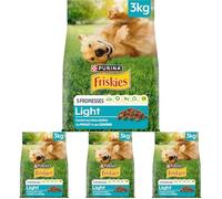 FRISKIES Croquettes Chien Light Poulet Légumes 3KG (Lot de 4)