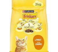 FRISKIES - Croquettes Complètes au Poulet et Légumes, Saveur Savoureuse et Croquante (3kg) - Lot de 2 - Vendu par Lot