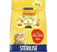 FRISKIES Croquettes pour chat stérilisé au bœuf et légumes 3Kg