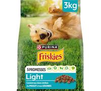 FRISKIES - Croquettes pour Chien Adulte Light Poulet Légumes | Savoureux et équilibré | pour Une Alimentation Saine | Le Paquet de 3Kg | Lot DE 2