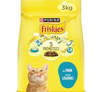 FRISKIES - Croquettes Saveur Thon et Légumes, Nutrition Équilibrée pour Chat Adulte (3 kg) - Lot de 2 - Vendu par Lot