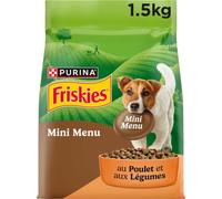 Friskies Croquettes Chien Mini Menu Poulet Légumes 1,5 kg